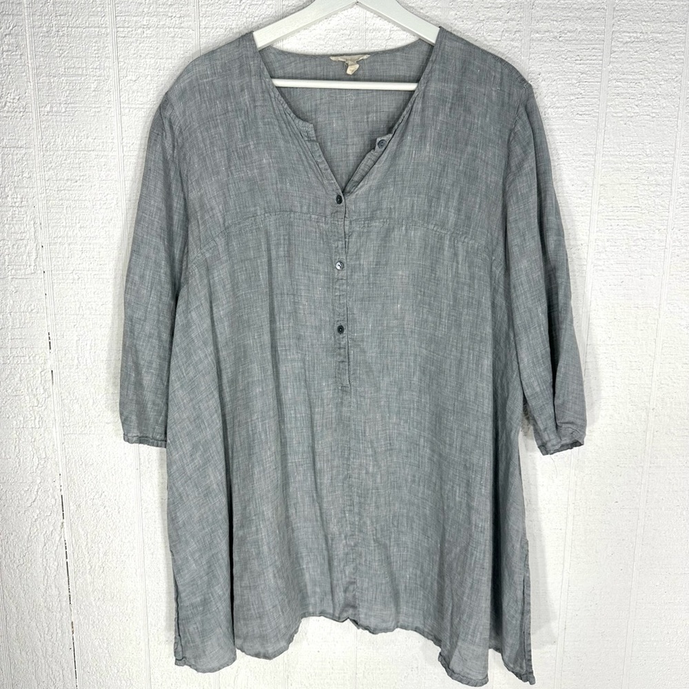 Eileen Fisher Light Gray Linen Tunic